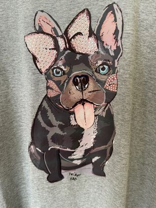 T-shirt Twinset bulldog con strass tg. XL