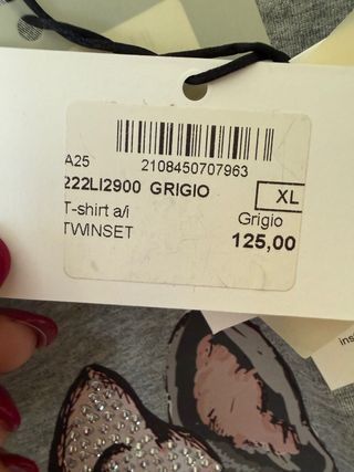 T-shirt Twinset bulldog con strass tg. XL