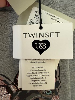 T-shirt Twinset bulldog con strass tg. XL
