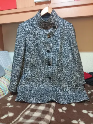 Chaquetón jaspeado lana mujer