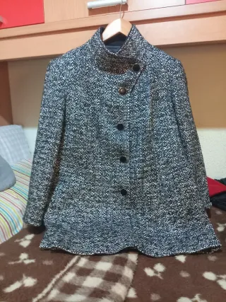 Chaquetón jaspeado lana mujer