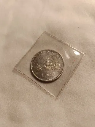 Moneta lire 500 in argento 1968