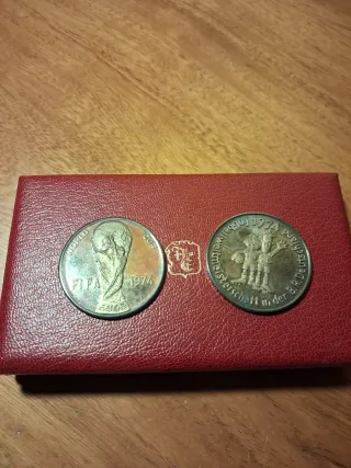 2 medallas fútbol 1974 Mundial