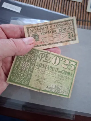 2 Billetes Antiguos Pesetas 25 Céntimos