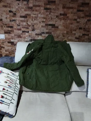 Parka verde forro borrego talla S