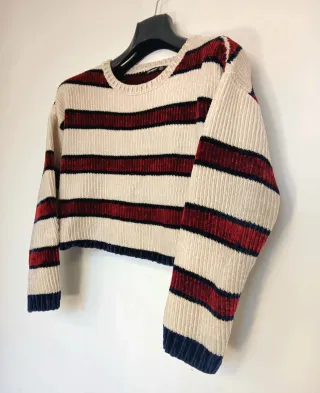 Jersey Stradivarius Chenilla Rayas Corto