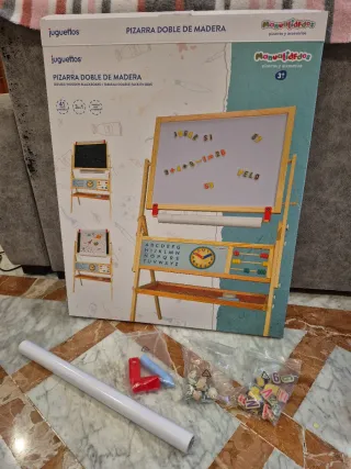 Pizarra Doble Madera Infantil Juguettos