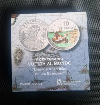 Moneda 10 Euros 2021V Centenario Vuelta al Mundo