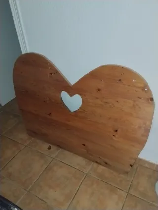 Cabecero Corazón Madera 105 cm