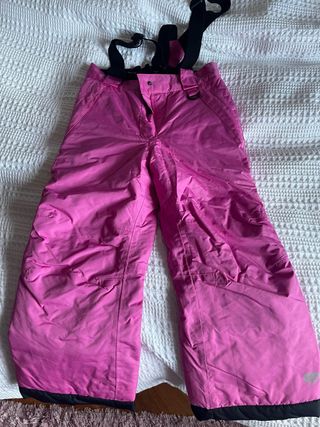 Pantalones de nieve rosas con tirantes