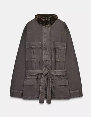 Chaqueta marrón cuello pana