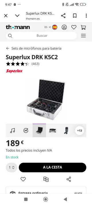 Superlux DRK K5C2 Micrófonos Batería