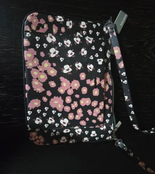 Bolso Parfois flores negro y rosa nuevo