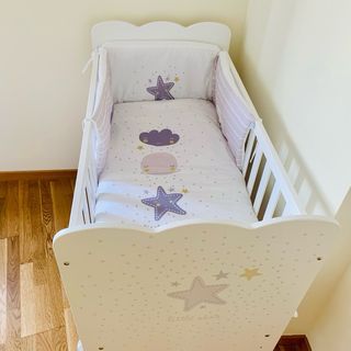 Cuna 60x120 + Colchón + Relleno nórdico