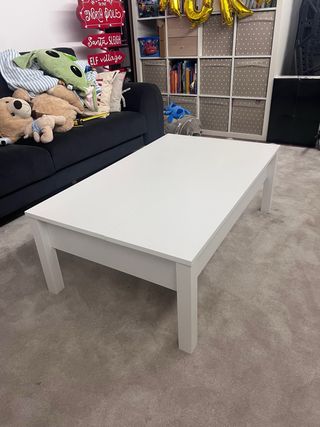 Mesa de centro abatible blanca