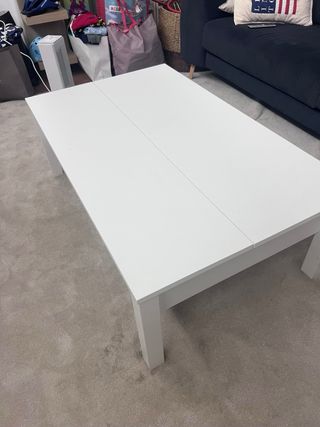 Mesa de centro abatible blanca