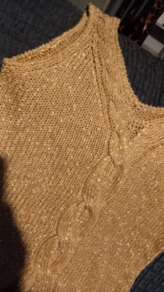 Canotta donna oro con treccia