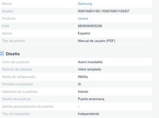 Frigorífico Americano Samsung