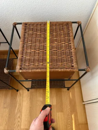 Mesitas de noche forja negra y madera