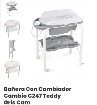 Bañera cambiador CAM C247 gris Teddy plegable