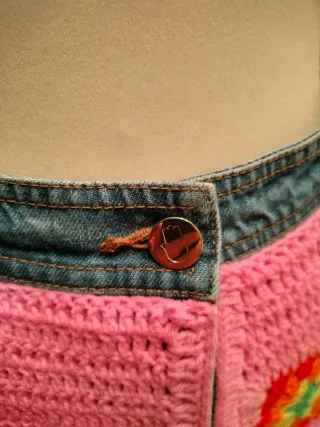 Falda vaquera crochet patchwork