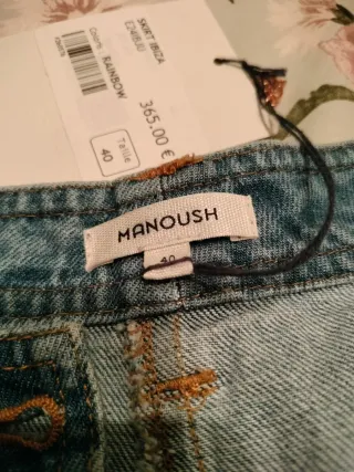 Falda vaquera crochet patchwork