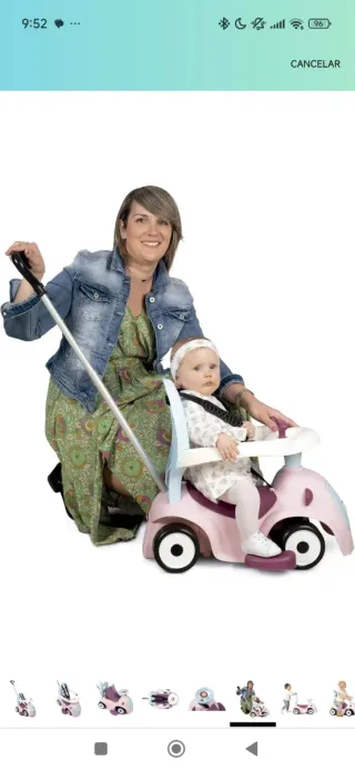 Correpasillos Smooby Rosa con empujador