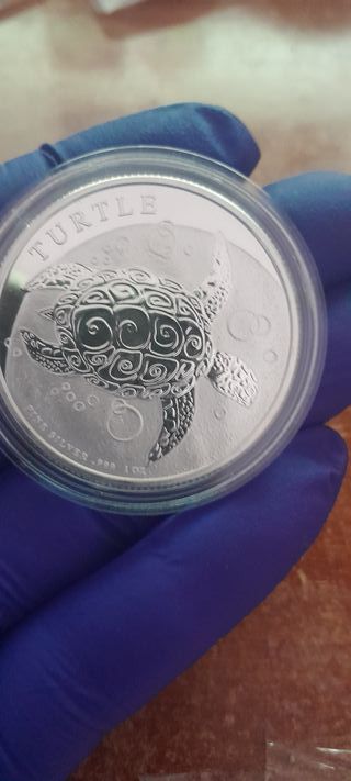 Moneda 1 oz Plata Tortuga Niue 2022