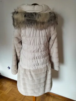 Abrigo Bocetto Beige cuello pelo