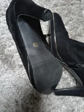 Botines Ante Negros Elegantes Mujer