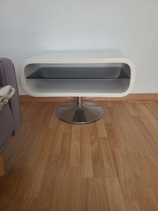 Mesa TV giratoria blanca 81×40×51cm
