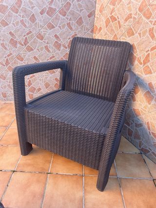Set 2 sillones y mesa exterior jardín