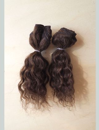 Capelli castani naturali per bambole - 2 metri