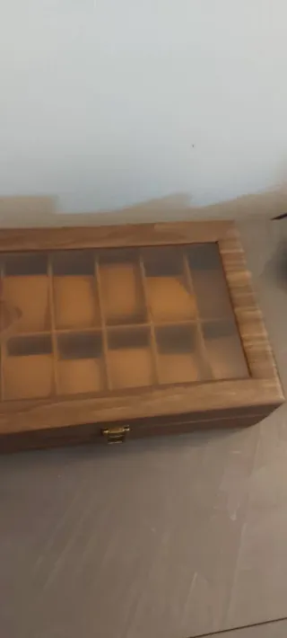 Scatola porta orologi in similpelle marrone