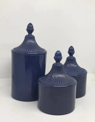 Set Tocador Vintage Plástico Azul