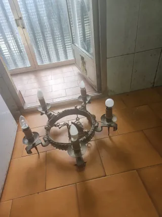 Lámpara de techo forjada 5 brazos