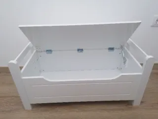 Banco baúl blanco para juguetes l