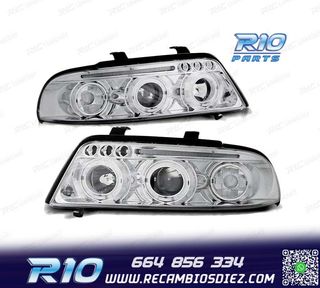 FAROS AUDI A4 B5 99-00 OJOS ANGEL + LED CROMADOS