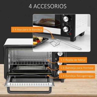 Horno Portátil 16L 1400W con 3 Modos