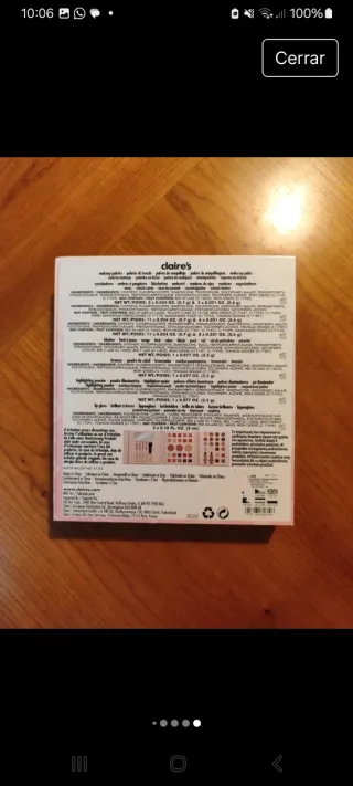 Paleta de maquillaje nueva