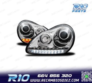 FAROS PORSCHE CAYENNE 03-07 LUZ DIURNA FONDO CROMO