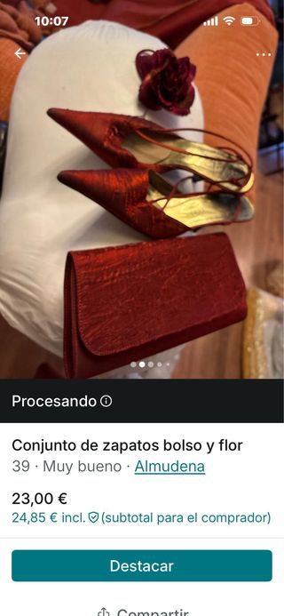 Conjunto Zapato y Bolso Fiesta granate brillante