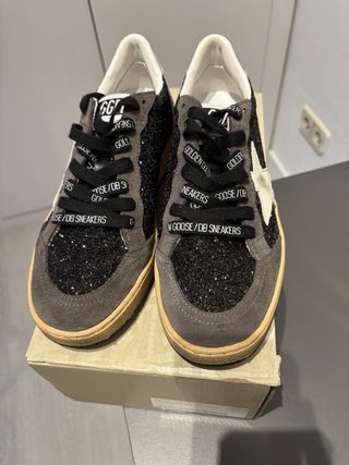 Zapatillas Golden Goose Glitter Negro/Gris