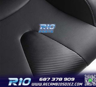 ASIENTO DEPORTIVO SEMI BAQUET ESTILO RS CUERO NEGRO