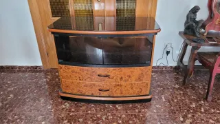 Mueble TV cristal y madera