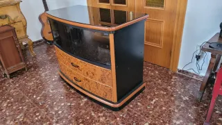 Mueble TV cristal y madera