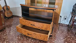 Mueble TV cristal y madera