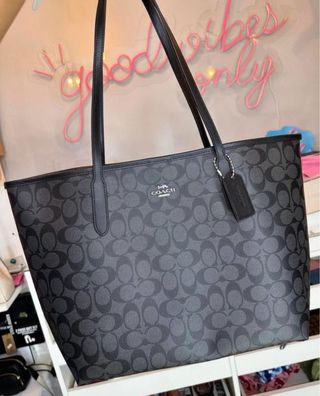 Bolso Tote Coach Negro y Gris
