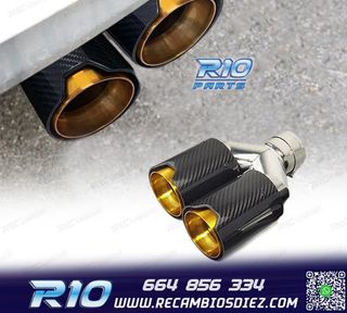 COLA ESCAPE IZQ BMW LOOK M PERFORMANCE DORADO CARBONO