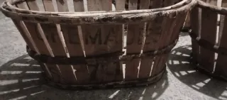 Conjunto 3 cestas agrícolas madera